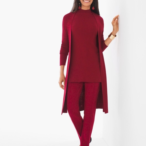 Chico's Sweaters - NWT Chico's Red Nishka Long Sleeve Cardigan